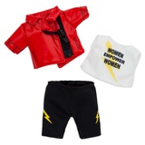 Disney nuiMOs Outfit ? Red Jacket with White Graphic Tank Top and Black Lightning Bolt Pants