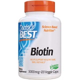Doctors Best Biotin Supports Hair, Skin, Nails, Boost Energy, Nervous System, Non-GMO, Vegan, Gluten Free, 120 Count