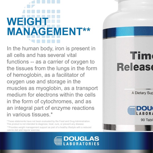 Douglas Laboratories Timed Released Iron Carbonyl Iron to Support Energy Production, Hormones, and Neurological Health* 90 Tablets