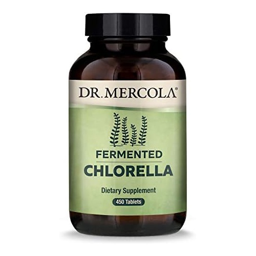  Dr. Mercola, Fermented Chlorella Dietary Supplement, 90 Servings (450 Tablets), Non GMO, Soy-Free, Gluten Free