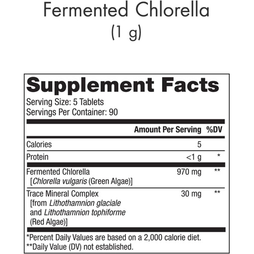  Dr. Mercola, Fermented Chlorella Dietary Supplement, 90 Servings (450 Tablets), Non GMO, Soy-Free, Gluten Free
