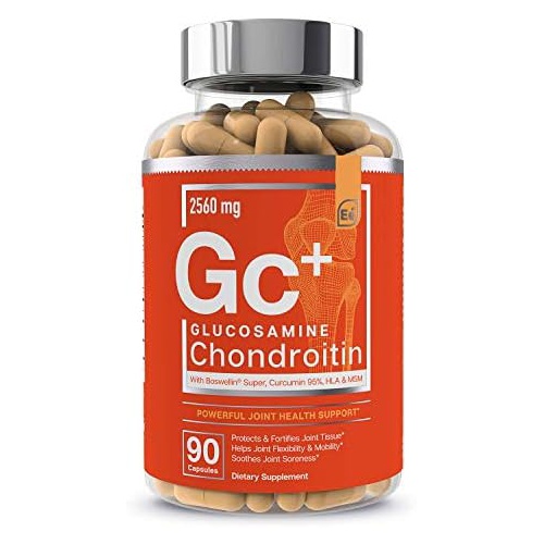  Essential Elements Glucosamine Chondroitin MSM Boswellia Serrata Hyaluronic Acid Supplement Joint Support Antioxidant Supplement for Flexibility - 90 Capsules