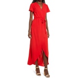 Fraiche by J Highu002FLow Faux Wrap Dress_RED