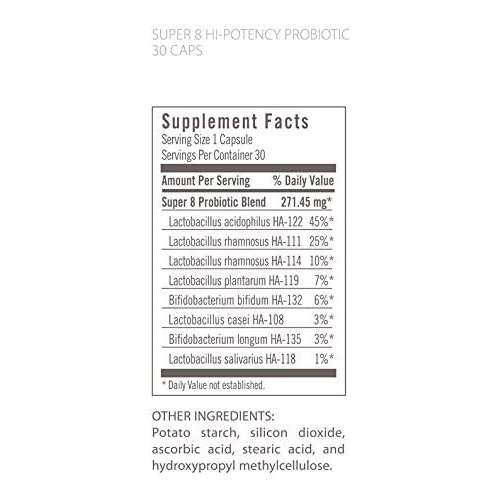  Flora Super 8 Hi Potency Probiotics 30 Count - Healthy Yeast Balance & Digestive Health - for Men & Women - 42 Billion CFU, Raw, Gluten Free - Up to 1 Month Supply