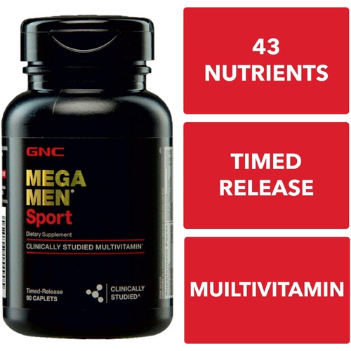  GNC Mega Men Sport Multivitamin for Men, 90 Count, for Performance, Muscle Function, and General Health