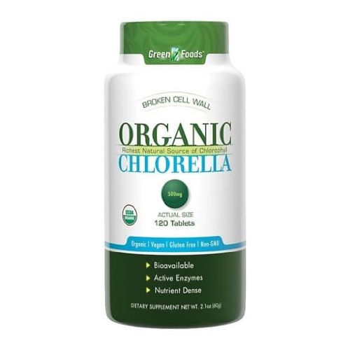  GREVH Green Foods Organic Chlorella 500 Mg, 120 Count