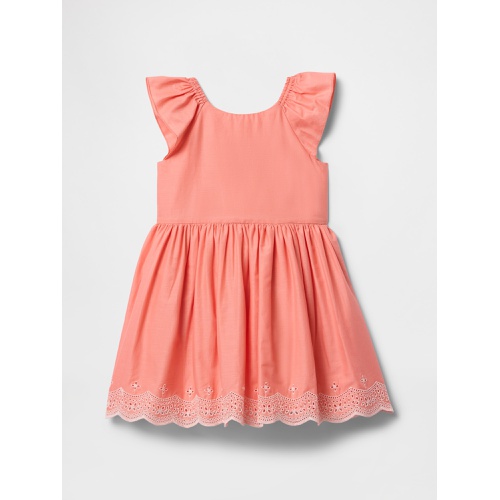 갭 babyGap Eyelet Flutter Sleeve Dress