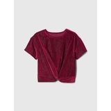 Gap Kids Relaxed Velvet Twist-Hem Top