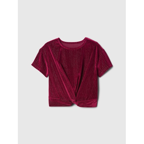 갭 Gap Kids Relaxed Velvet Twist-Hem Top