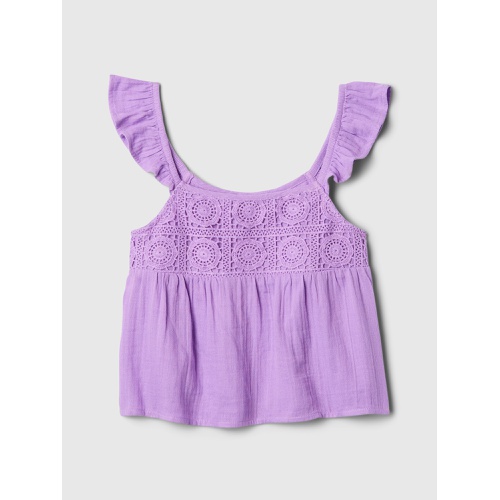 갭 Gap Kids Gauze Crochet Top