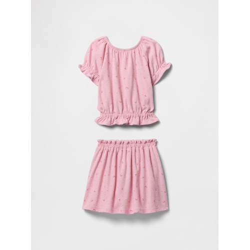 갭 babyGap Textured Skort Two-Piece Outfit Set