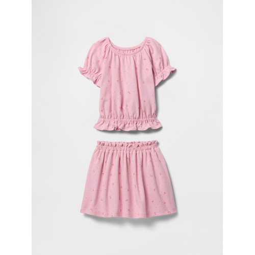 갭 babyGap Textured Skort Two-Piece Outfit Set