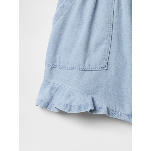 갭 babyGap Chambray Ruffle Pull-On Shorts