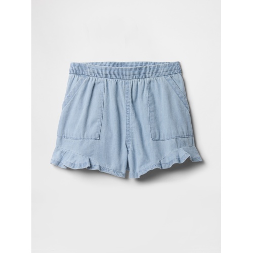갭 babyGap Chambray Ruffle Pull-On Shorts