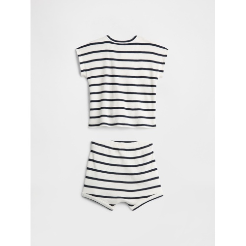 갭 Gap Baby Ribbed Henley Two-Piece Outfit Set