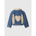 Gap Baby & Toddler Sherpa Heart Icon Denim Jacket