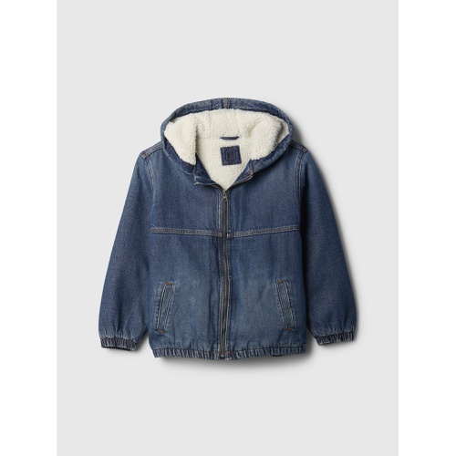 갭 Gap Kids Cozy Denim Hooded Jacket