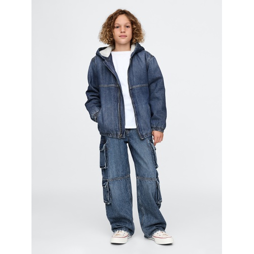 갭 Gap Kids Cozy Denim Hooded Jacket