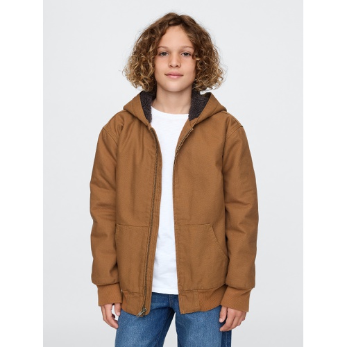 갭 Gap Kids Cozy Canvas Hooded Jacket