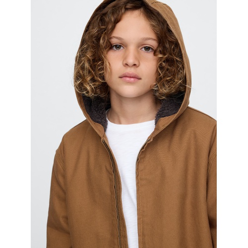 갭 Gap Kids Cozy Canvas Hooded Jacket