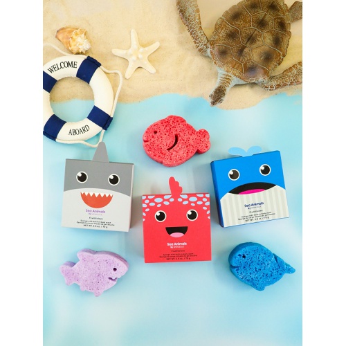 갭 Gap Spongelle Foaming Sponge Sea Animals Body Wash Infused Buffers Assorted Pack of 3