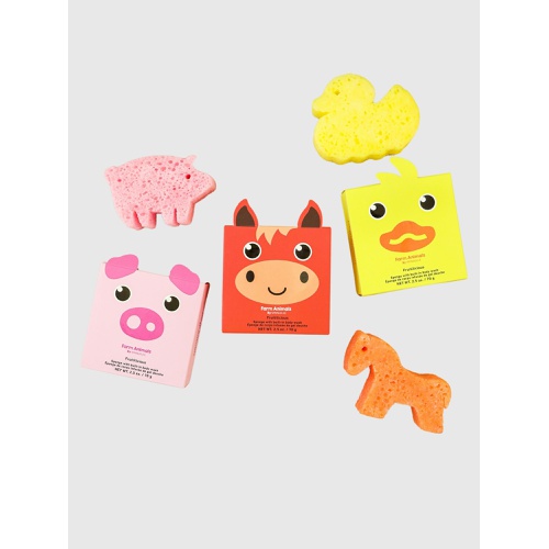 갭 Gap Spongelle Foaming Sponge Farm Animals Body Wash Infused Buffers Assorted Pack of 3