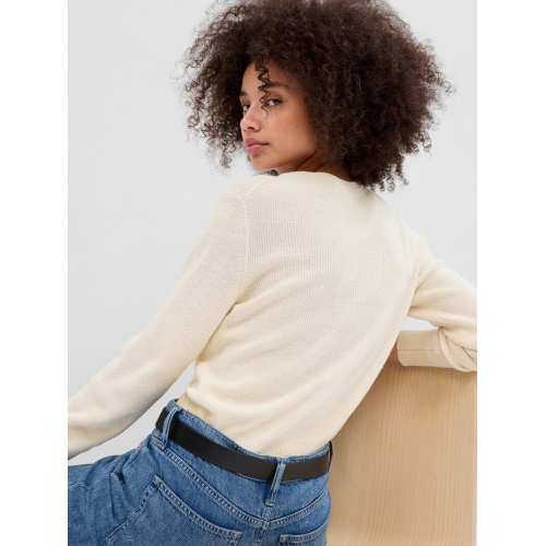 갭 Ribbed Crewneck Cardigan