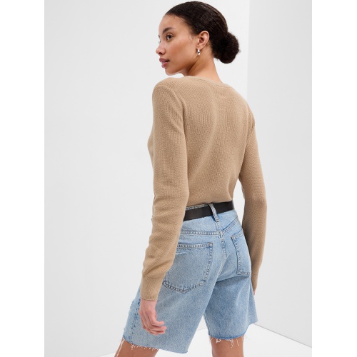 갭 Ribbed Crewneck Cardigan