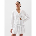 Cropped Eyelet Shirt