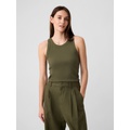 Ribbed High Neck Tank