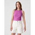 Ribbed High Neck Tank
