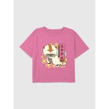 Kids Avatar the Last Airbender Appa Chibi Floral Graphic Boxy Crop Tee