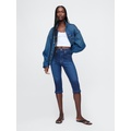 High Rise Cropped Capri Jeans