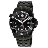 Gevril Mens Automatic Watch with Stainless Steel Strap, Black, 20 (Model: 46112)