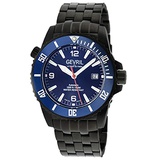 Gevril Mens Automatic Watch with Stainless Steel Strap, Black, 20 (Model: 46113)