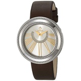 Gevril Womens Fifth Avenue Stainless Steel Swiss Quartz Watch with Satin Strap, Brown, 18 (Model: 3246.2)