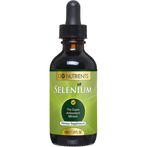  Go Nutrients Selenium 200 mcg Supplement, Yeast-Free Liquid Drops, Selenium Drops, Herbal Supplements with Trace Mineral Selenium and Purified Water, Selenium Liquid - 1.0 oz Bottl