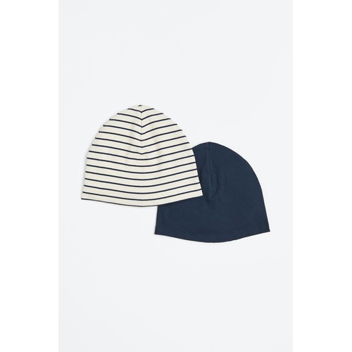에이치앤엠 H&M 2-pack Ribbed Cotton Jersey Hats