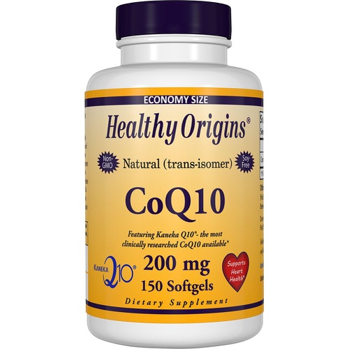  Healthy Origins CoQ10 200 mg (Kaneka Q10, Non-GMO, Gluten Free, Heart Support, Energy Support), 150 Softgels