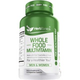 Herbtonics Whole Food Multivitamin for Women & Men with Superfoods from Whole Food Markets Real Raw Veggies, Fruits, Vitamin E, A, B Complex Vegan Non-GMO 120 Vegetarian Capsules (Adult)