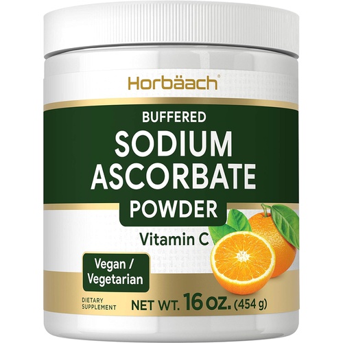  Buffered Sodium Ascorbate Vitamin C Powder 16 oz Vegan, Non-GMO, and Gluten Free Supplement by Horbaach