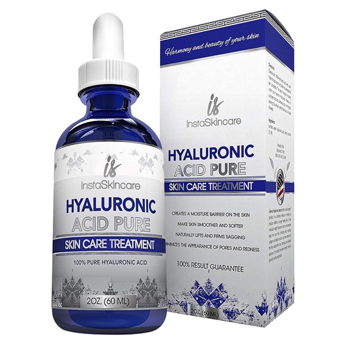  InstaSkincare Hyaluronic Acid for Face - 100% Pure Medical Quality Clinical Strength Formula - Anti aging serum for your skin and lips (2 oz)