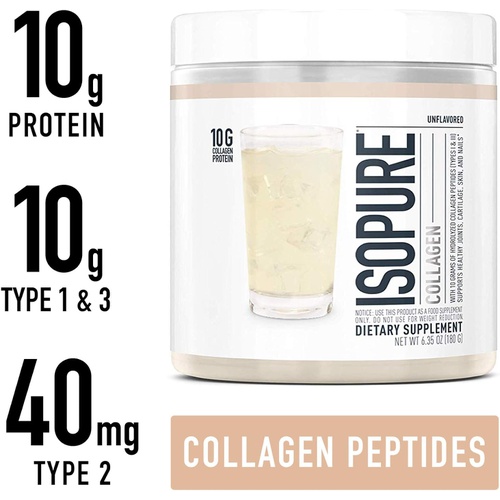  Isopure Multi Collagen Peptides Protein Powder, Vitamin C for Immune Support, Type 1, 2 & 3, Keto Friendly, for Recovery Support, Joints, Cartilage, Skin & Nails - Gluten Free, Unf