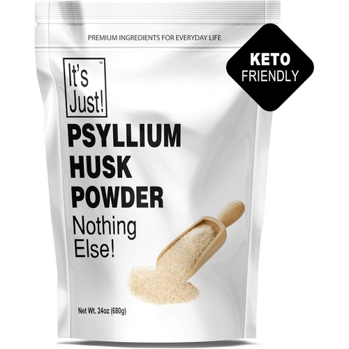  Its Just! - Psyllium Husk Powder, Easy Mixing Dietary Fiber, Cleanse Your Digestive System, Finely Ground Powder, Ideal for Keto Baking, Non-GMO (24oz)