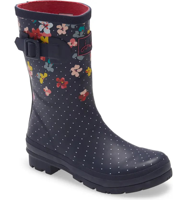 Joules Print Molly Welly Rain Boot_NAVBLOSSOM