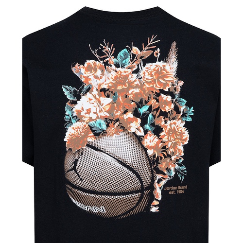 조던 Big Girls Jumpman Floral Graphic Short Sleeve T Shirt