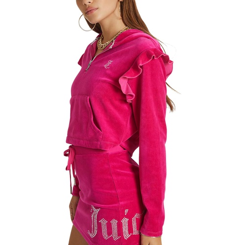 쥬시꾸뛰르 Juicy Couture Ruffle Sleeve 1u002F4 Zip
