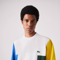 Lacoste Mens Crew Neck Colorblock Cotton Fleece Sweatshirt