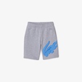 Lacoste Boys Oversized Crocodile Print Flecked Organic Cotton Shorts