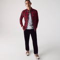 Lacoste Mens Slim Fit Checkered Stretch Cotton Poplin Shirt